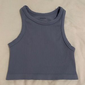 S/M cropped blue tank top